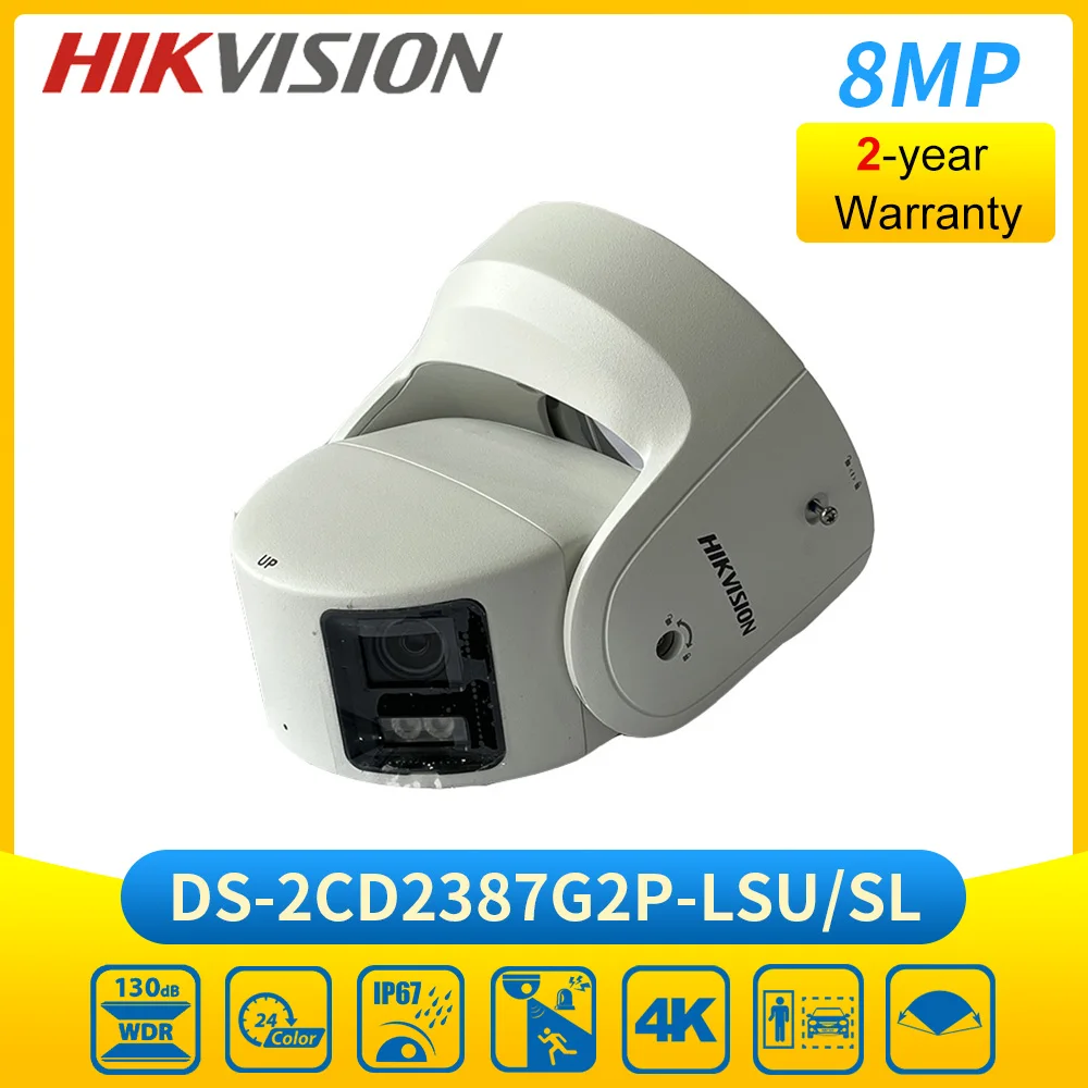 Hikvision DS-2CD2387G2P-LSU/SL 8MP 180° Panoramic Outdoor Camera PoE 2-Way Audio