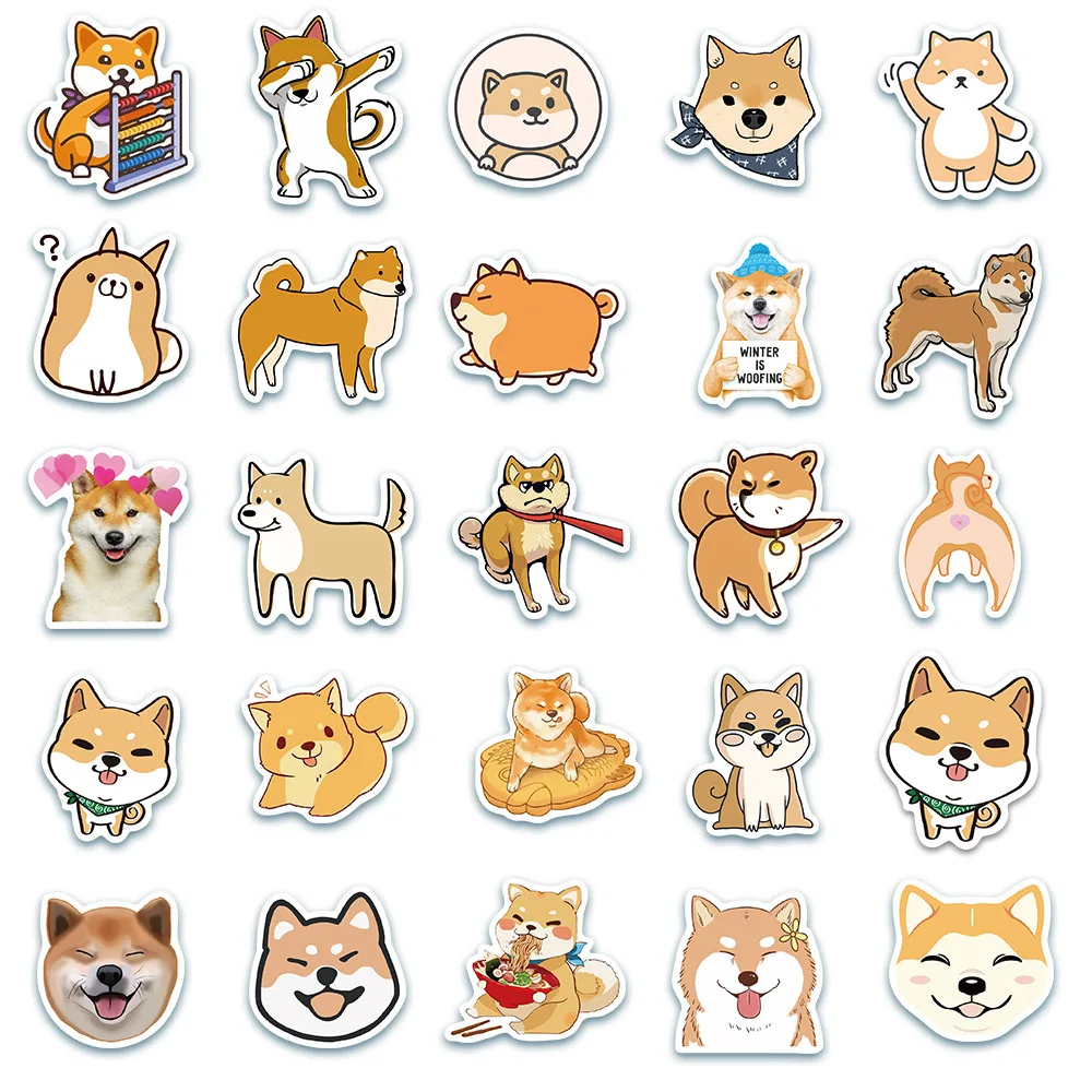 10/50/100pcs Lovely Shiba Inu Corgi Dog Stickers for Kids DIY Stationery  Scrapbook Laptop Guitar Suitcase Cute Puppy Sticker - AliExpress