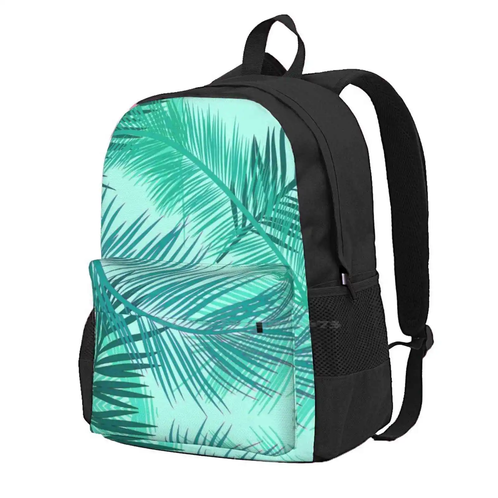 

Palm Leaf Print , Turquoise , Teal And Aqua Travel Laptop Bagpack School Bags Palm Leaf Tropical Leaves Palm Tree Leaf