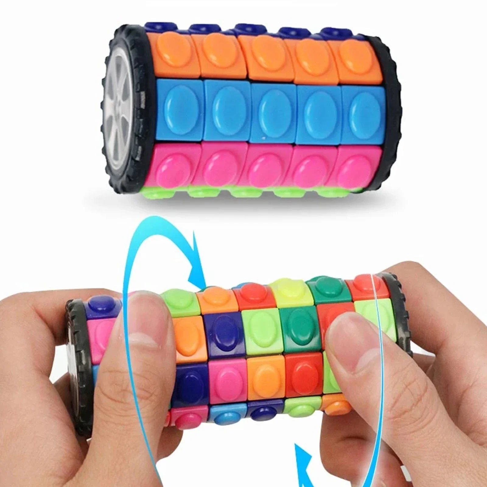 3D Rotate Slide Cylinder Tower Level 7/5/3 Colorful Stress Relief Funny Puzzles Educational Sensory Toys For Children Adult fidget toys puzzle toys anti stress toys puzzle cube magic puzzle cube