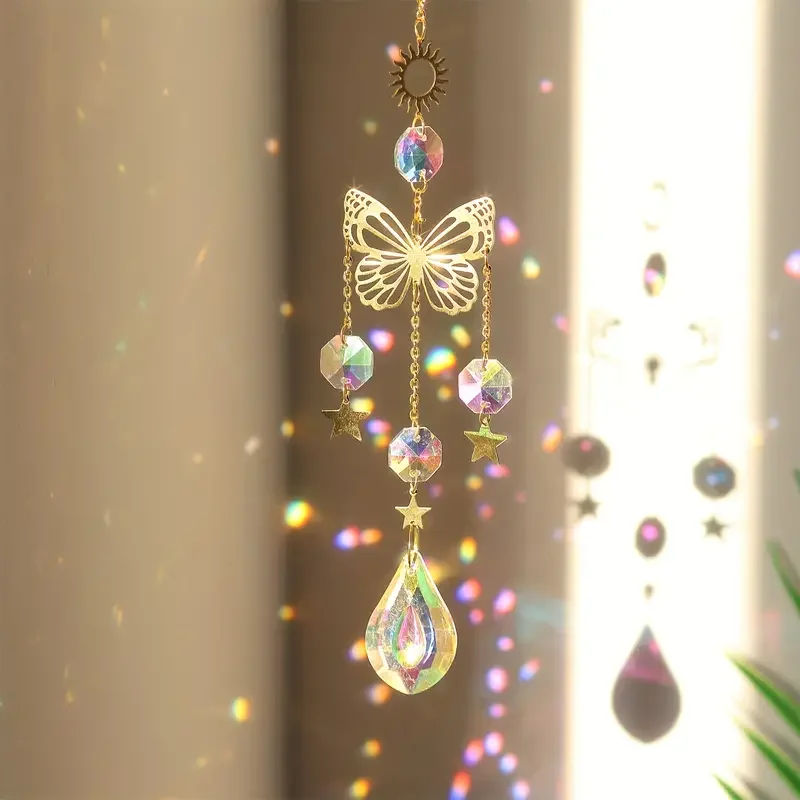 Butterfly Crystal Sun Catcher Glass prism reflecting lights for Home Garden Car 1 pc