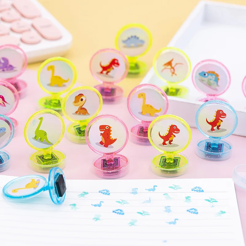 Children's Stamps Cartoon Cute Dinosaur Animals Kids DIY Scrapbooking 10pcs Kids Stamp Stamps Scrapbooking Bonus Toys