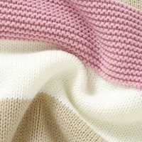 MISOWMNJOY Baby Girl Boy Knit Sweater Romper Winter Stripe Button Long Sleeve Full Length Jumpsuit for Newborn Crochet Clothes 6