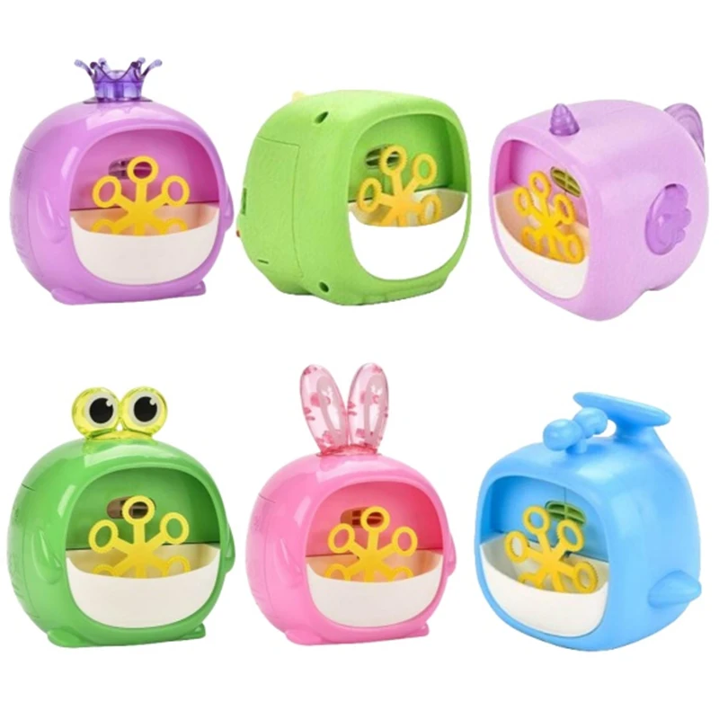 Electric Bubble Cartoon Frog Dinosaur Animal Shape Full Automatic Continuous Bubble Hand-held Desktop Bubble Machin