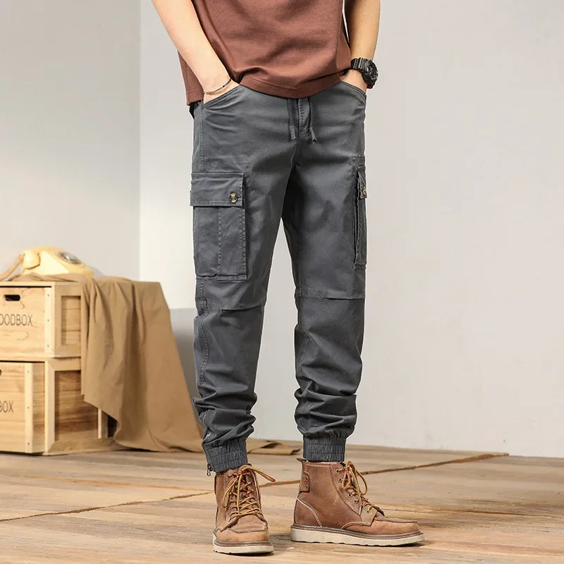2024 new Spring Summer Camouflage Cargo Pants Men Multi-Pockets Workwear Baggy Joggers Army Cotton Casual Tactical Trousers