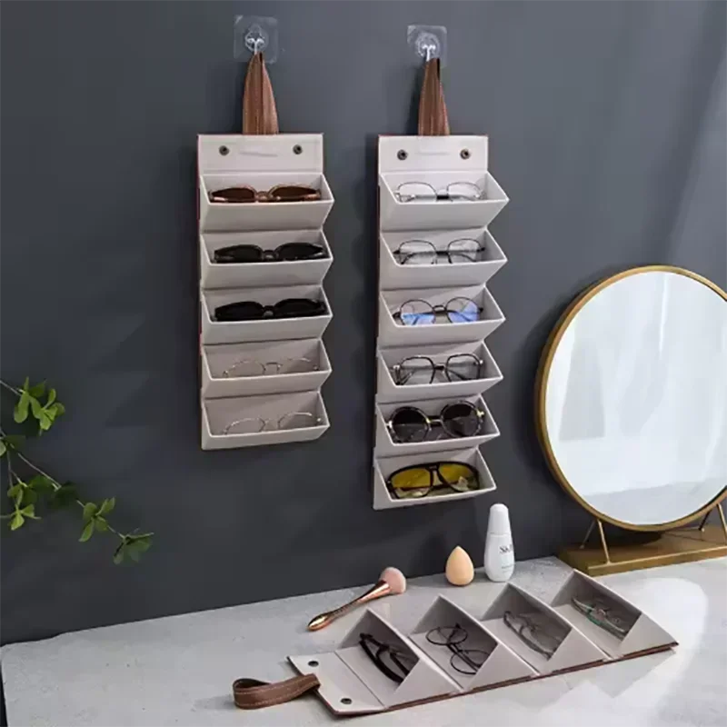 1pc-Sunglasses Organizer Portable Foldable Wall Mounted Box
