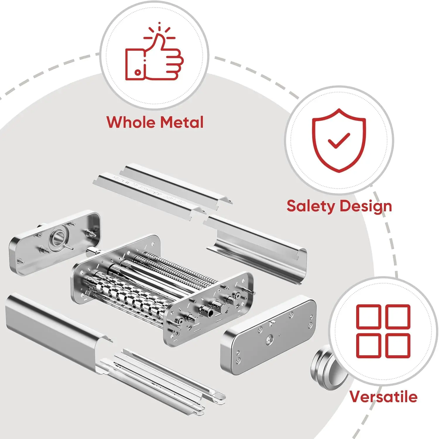 3 in 1 Pasta Attachment for Kitchenaid Stand Mixer All Metal Pasta Maker Kitchenaid Attachment Sheet Roller Spaghetti