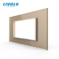 LIVOLO Big Hole สําหรับซ็อกเก็ตคู่โมดูลสวิทช์,แก้วคริสตัลเพิร์ล, แผงเดี่ยวพร้อมรู 142 มม.* 80 มม. 4