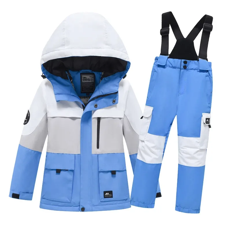 

2024 new Skiing Suites Heated Children Snowboard Tracksuit Clothing Outdoor Mountain Snow Set Windproof Ski Suit Jacket Jumpsuit