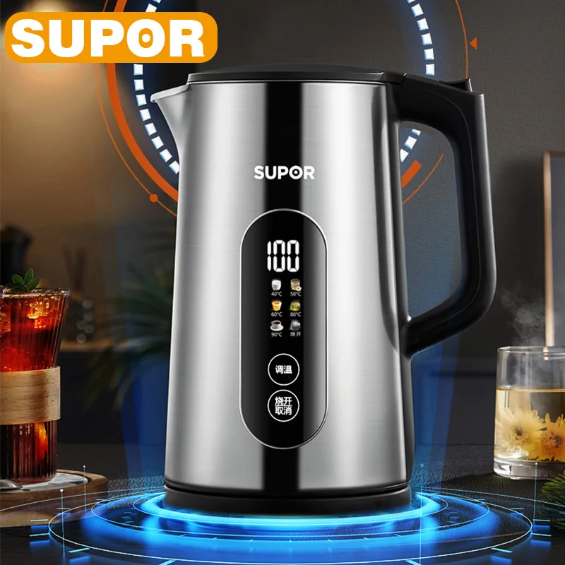 0.8L Small Electric Kettles Stainless Steel, Travel Mini Hot Water Boiler  Heater, Double Wall Cool Touch Portable Teapot Heater, Auto Shut-Off 