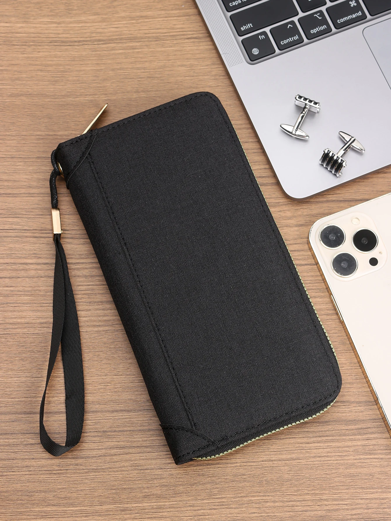 Clutch Canvas Men's Long Wallet with Zipper Clutch Mobile Phone Bag
