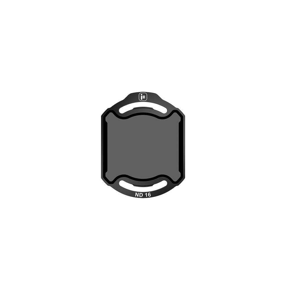 Vue d'ensemble du Jeu de Filtres iFlight ND pour DJI O4 Pro avec les quatre filtres disposés sur fond noir.