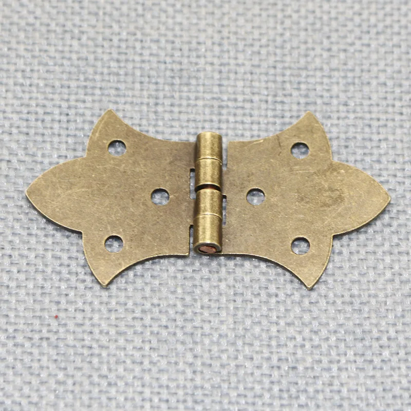 Bronze Gold Mini Wooden Box Hinge Zinc Alloy Cabinet Hardware Antique hinges for Jewelry Gift Wine case 2pcs with Screw