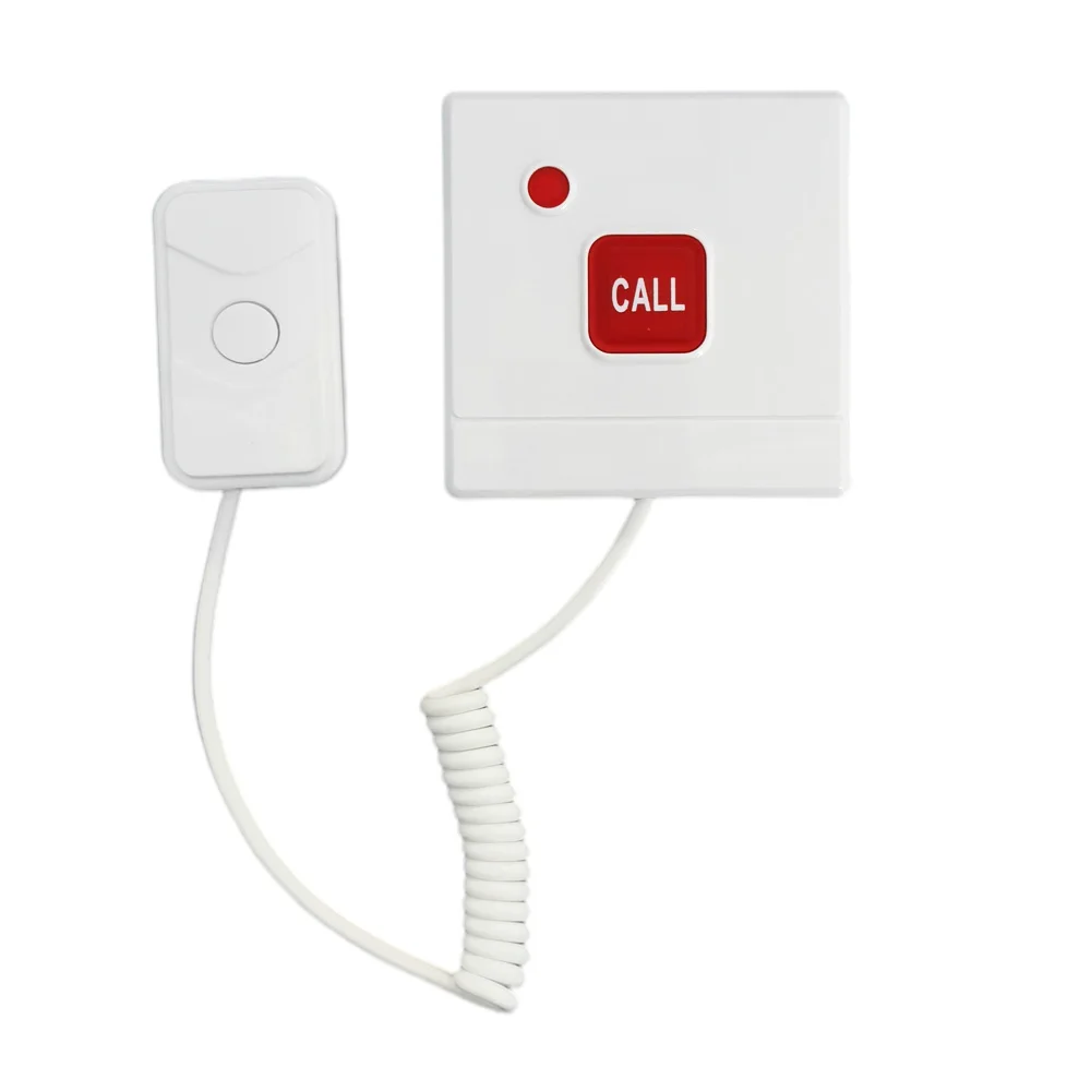 Wireless Alert Call Help White Button Patient Bell for Hospital Restaurant Nursing Home