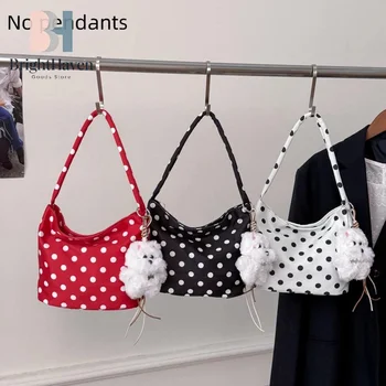 Borsa a tracolla in tessuto Oxford Borsa tote di grande capacità con pois Borsa leggera multicolore Regalo da donna B.H
