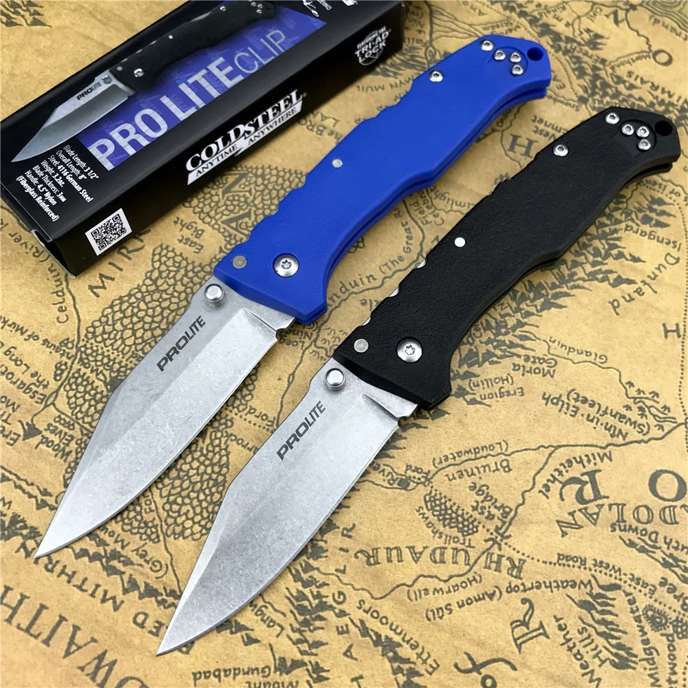 Cold Steel 20NSCLU Pro Lite Clip Point Folding Knife 3.3&quot 4116 Plain Blade GFN Handle Tactical Self Defense Hunting EDC Knives |