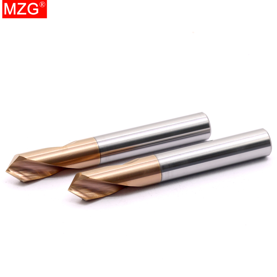 MZG 120 Dgrees HRC60 Spot Drill Bit Point Carbide Coated Tungsten Carbide Steel Point Angle for Machining Hole Chamfering Tools