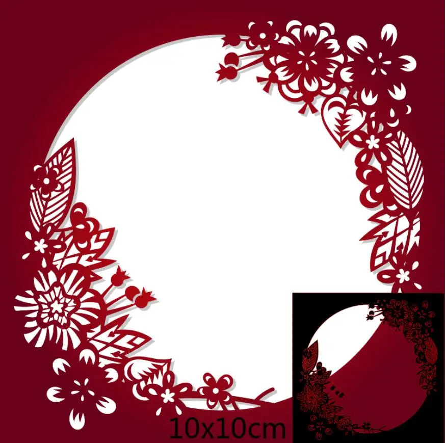 꽃 화환 잎 금속 절단 다이 스크랩북 사진 앨범 장식 엠보싱 종이 카드 공예 스텐실 템플릿