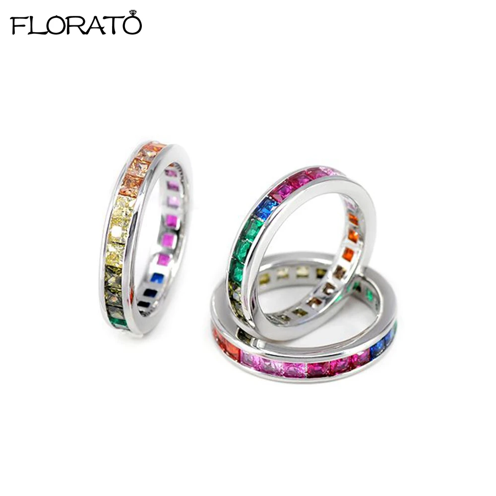 Luxury Multicolor CZ Engagement Ring for Women's Fashion 6/7/8 Party Ring Couple Rings Wedding Luxury Jewelry for Women Gift wedding rings