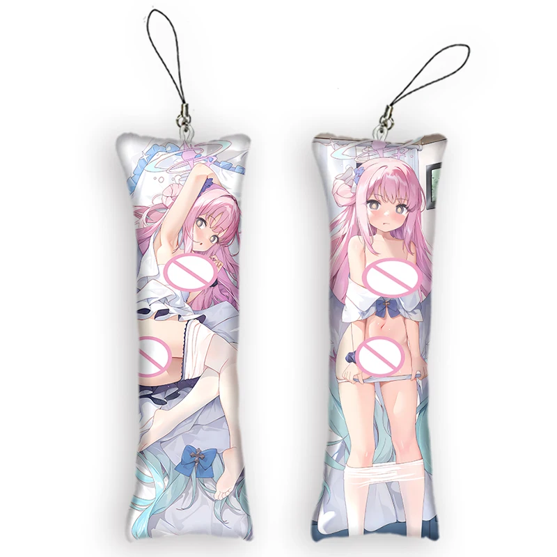 

Blue Archive Mika Misono Key Chain Pendant Key Ring Cute Anime Accessories Mini Dakimakura Body Pillowcase Keyring Pendant