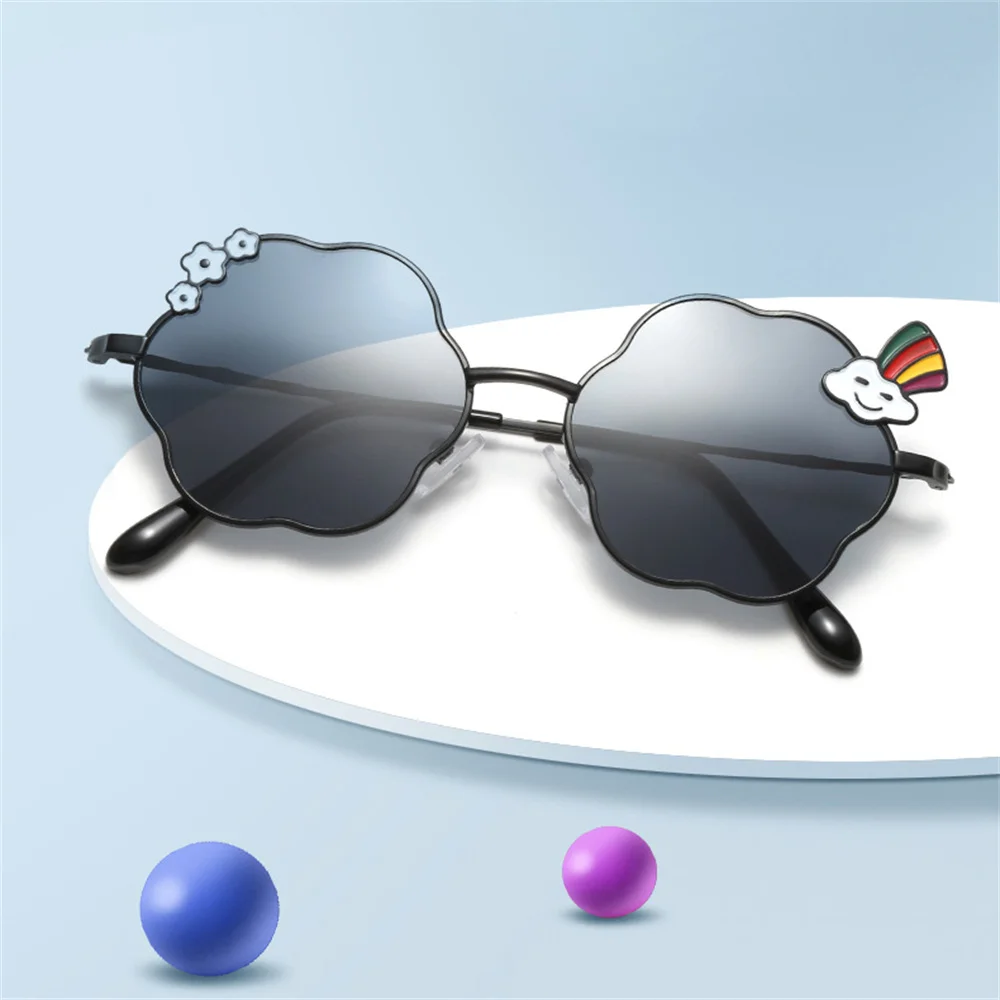 Girls Lovely Sunglasses Kids Metal Frame Sun Glasses Cloud Flower Children's Mirror Eyeglasses UV400 Eyewear Boys Infant Glasses
