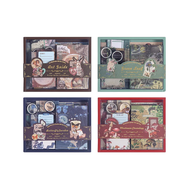 1 set of 125 vintage handbook gift boxes student reward small gifts children's gifts stationery scrapbook stationery set