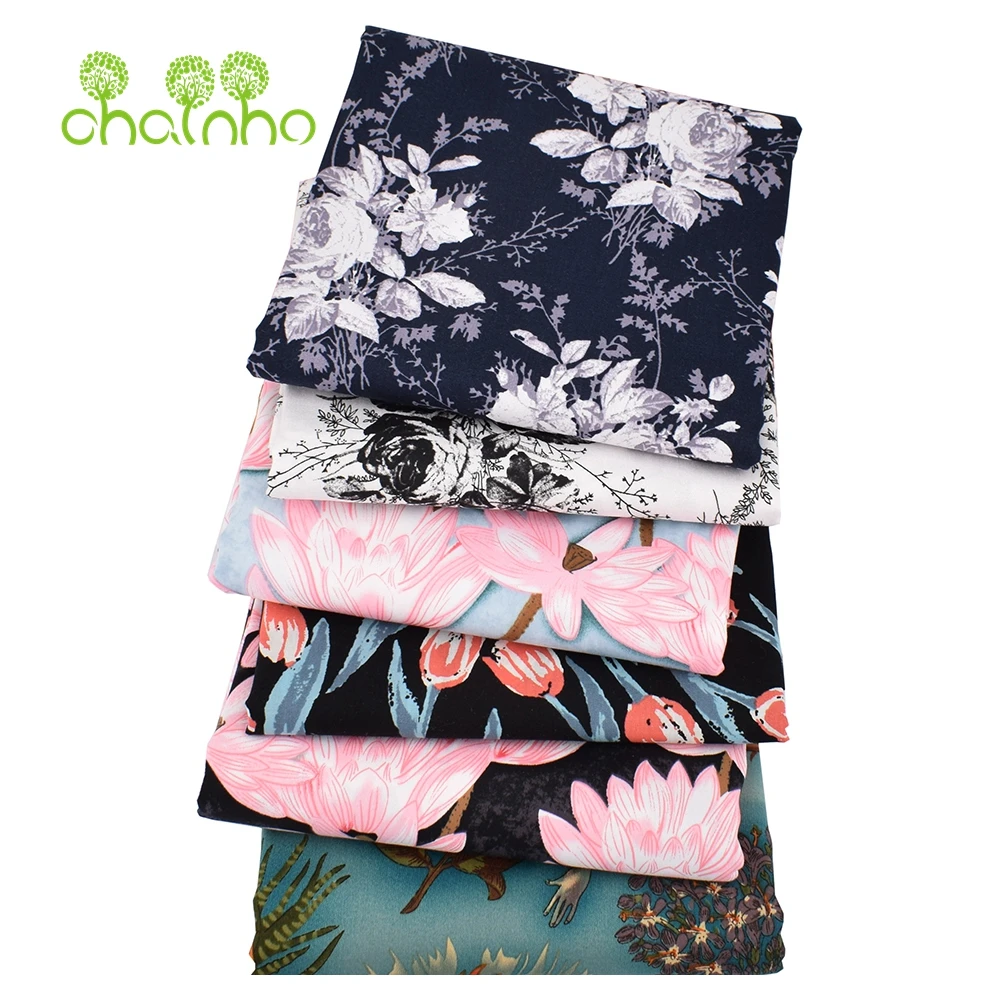 Chainho,Printed Plain Weave Poplin Cotton Fabric,DIY Sewing Quilting Material,Patchwork Cloth,Berry Series,3 Sizes,15PC72