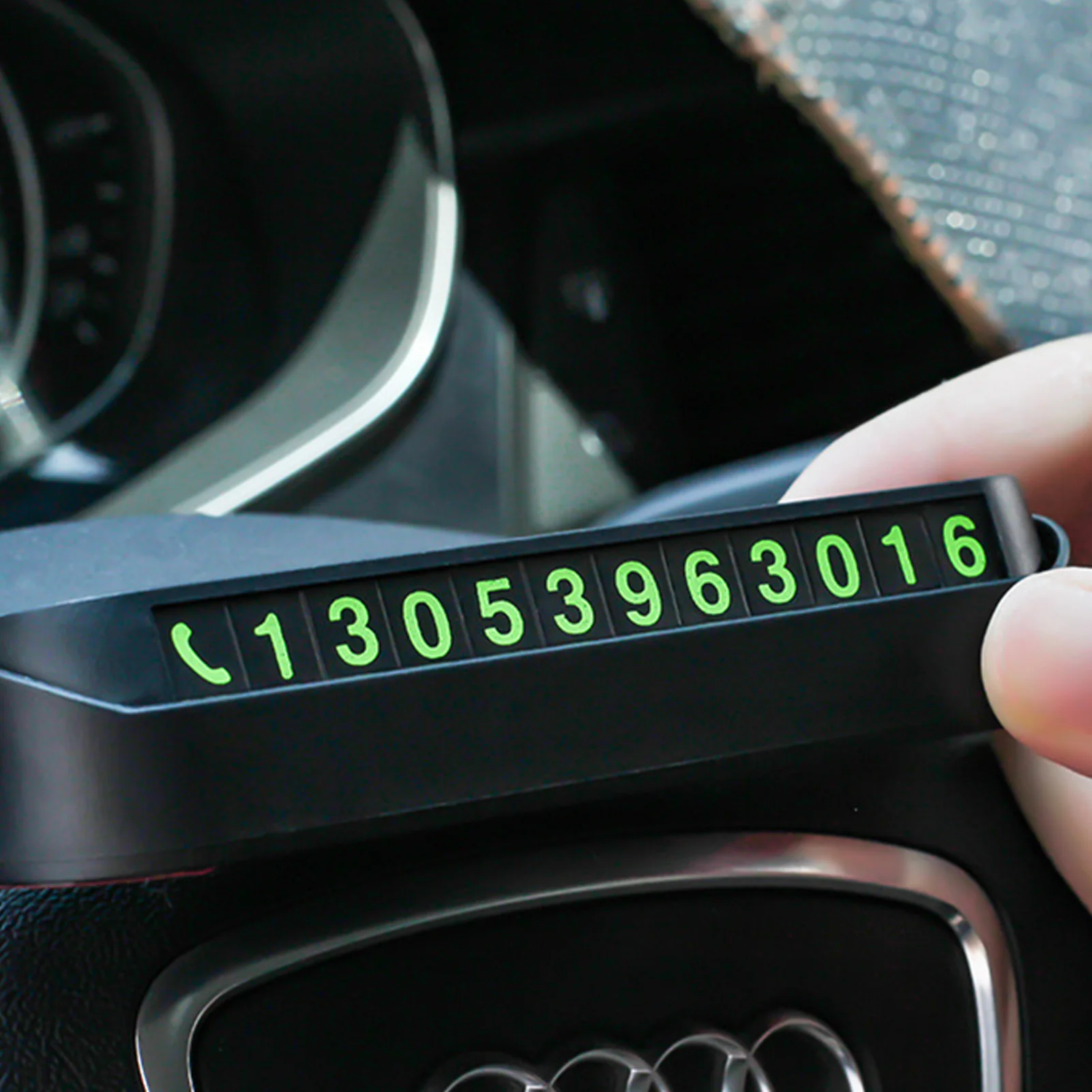 Illuminated ABS Car Parking Number Plate for Temporary Contact and Interior Design