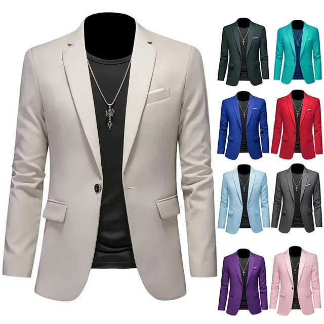 Boutique Fashion Solid Color High-end Brand Casual Business Men's Blazer Groom Wedding Gown Blazers for Men Suit Tops Jacke Coat 1