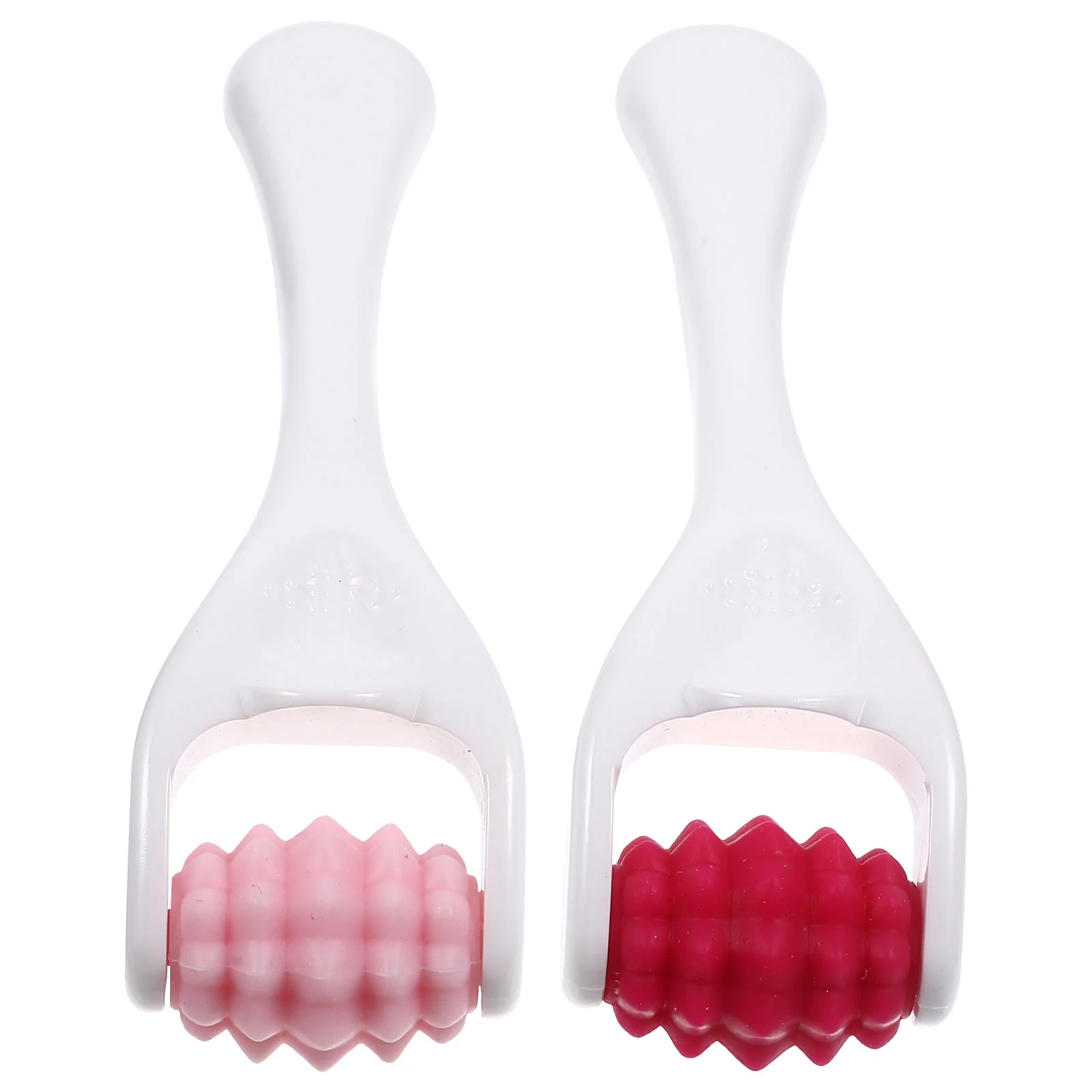 2 Pcs Massage Roller Ice Face Eye Silicone Cream Stick Mini Facial Beauty 2pcs ( + Rose Red) Neck Massager Small Rolling