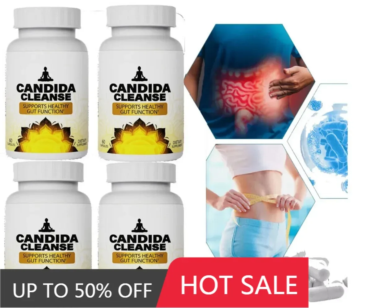HelloYoung Candida Cleanse Complex Support Kapseln Reinigungskapseln 60 Kapseln