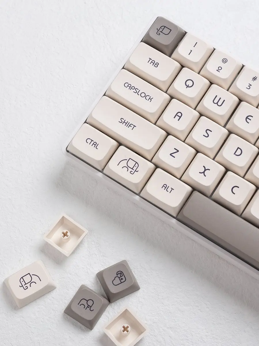 赤ちゃんの象のメカニカルキーボード、jpキーボードキャップ、白、灰色 