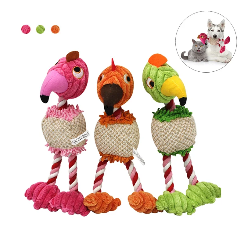 Plush Dog Toys for Small Large Pets Funny Bird Shaped Dogs Squeak Chew Ropes Toy Pets Interactive Supplies 1