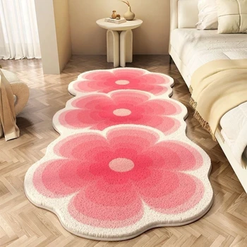 VIKAMA Floral Flannel Bedroom Rug 1