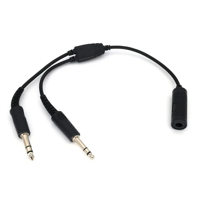 

Airbus Headset Adapter 7.1mm Female Connector Double Plug Cable Aviation Headphone Cable Communicate Durable Accessories