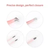 Gemerry 1 pcs Pink Stainless Steel Tweezers Eyelash Extensions High Precision Anti-static Tweezers with Fiber Tips Makeup Tools 2
