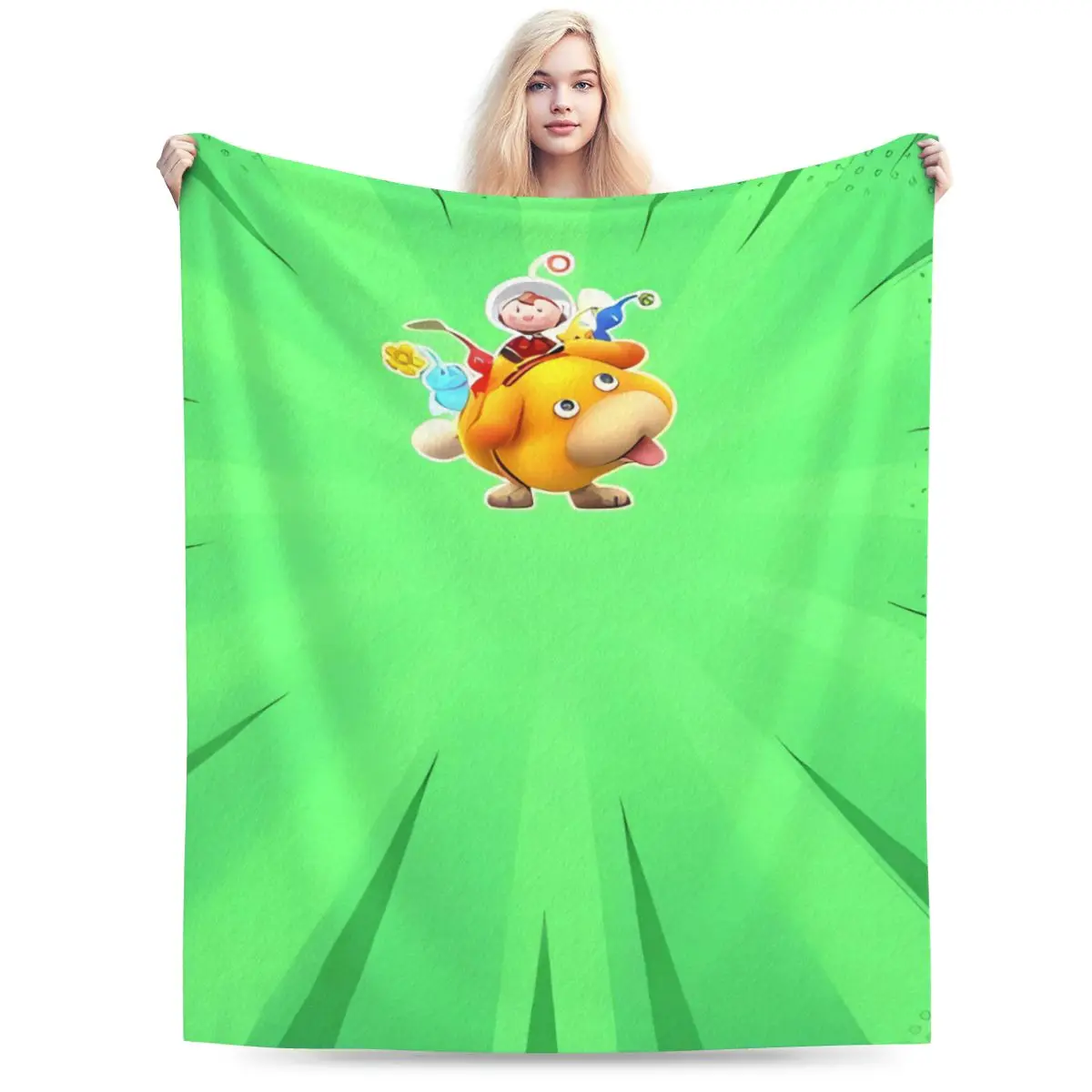 Pikmin, Pikmin 4, Rescue Pup Oatchi, Pikmin 2023, Logo Verde 2023 Una Coperta In Micro Pile Ultra-Morbida