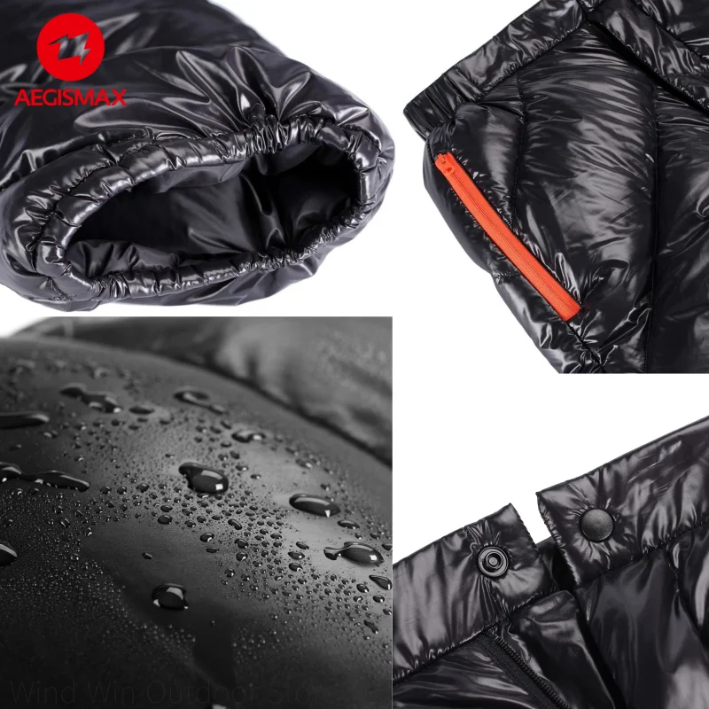 AEGISMAX Unisex 95% White Goose Down Pants Ultralight Outdoor Sport Pants Camping Waterproof Warm Goose Down Trousers 800FP
