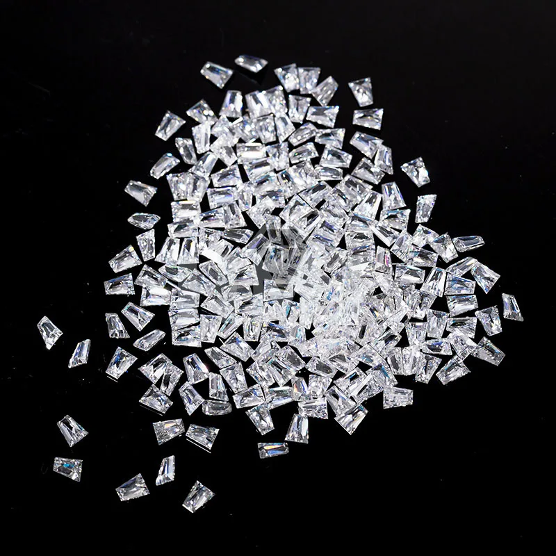 HMJ Lose Moissanit Trapez Step Cut D Farbe VVS1 Ausgezeichneter Diamant für individuelle Klarheit Verlobungsschmuckherstellung mit GRA – Detail 8