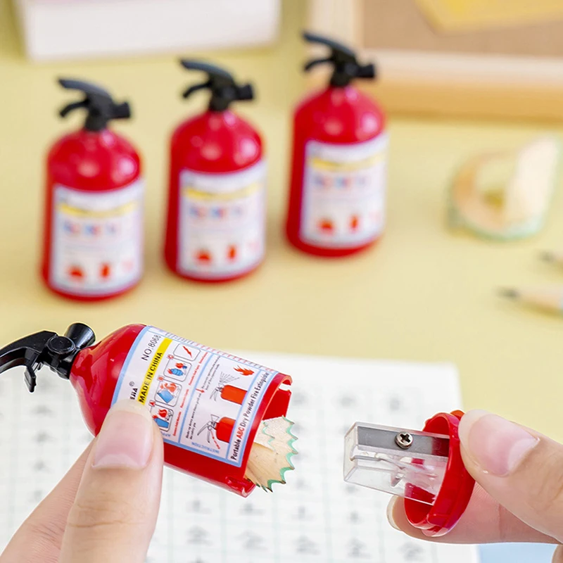 

1PC Creative Fire Extinguisher Shape Pencil Sharpener Single Hole Cutter Student Stationery School Supplies For Kids Prizes Gift