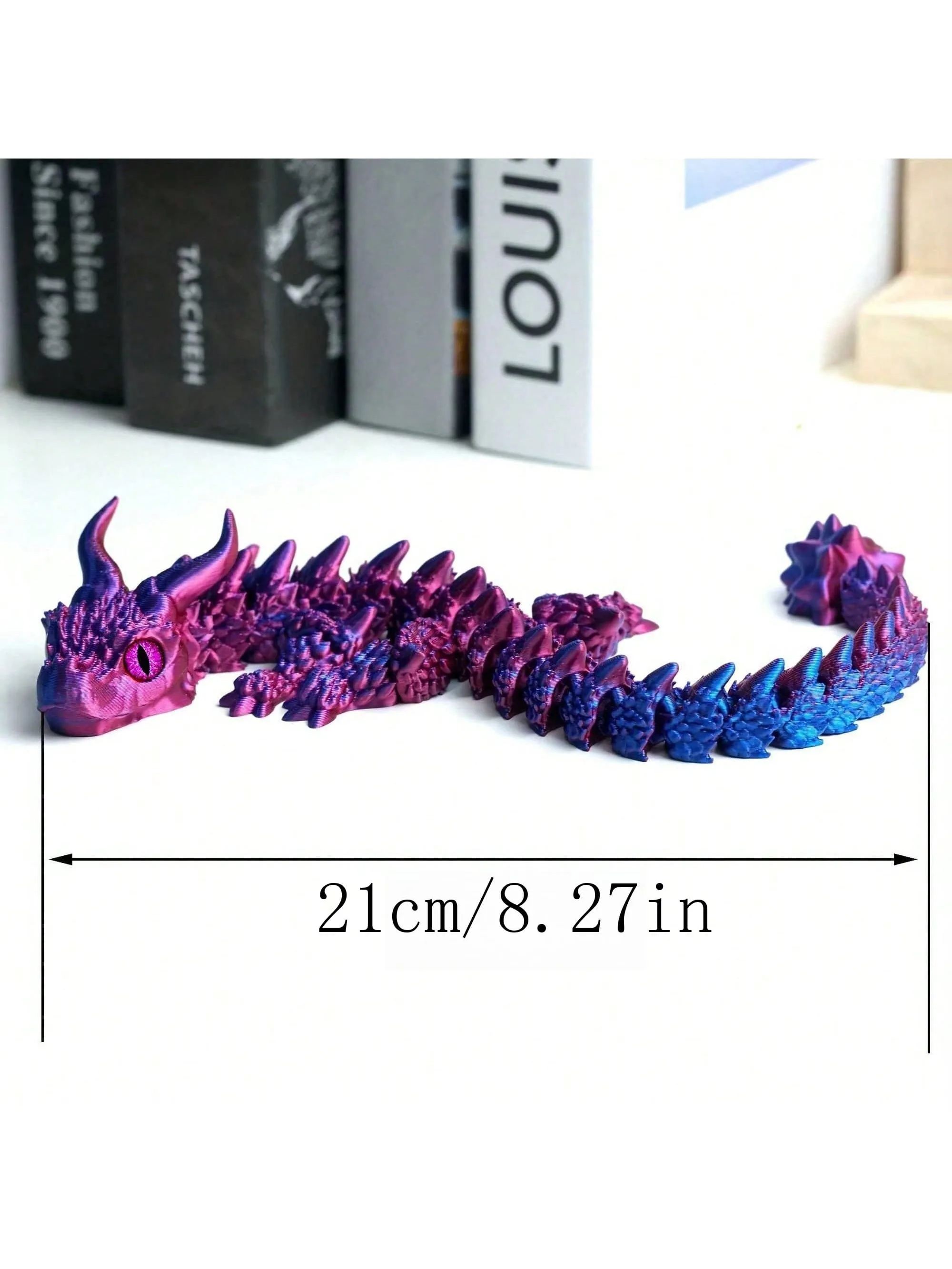 Flexible Joint Dragon Figurine 3D Printed Articulated Desk Decor Home Office Car Collectible Toy
