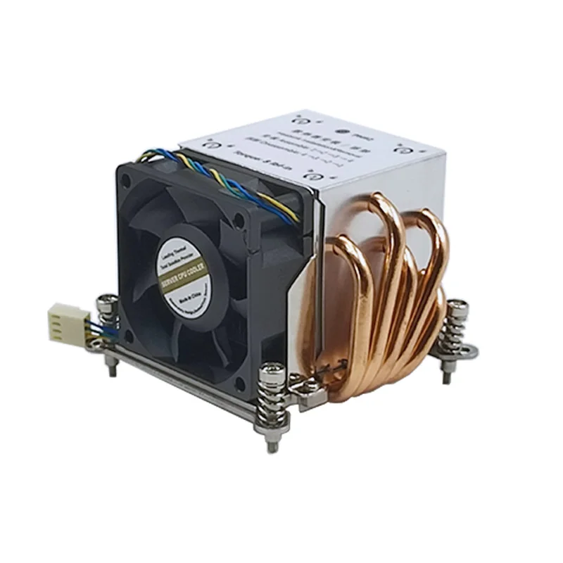 Bom Dissipador Térmico Cpu para Servidor 2u Lga115x Lga1200 Lga1366 Refrigerador com Ventilador 6025 6800rpm Tubos de Aquecimento Tdp até 165w