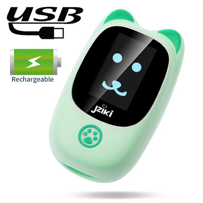 

Medical Children Baby Kids Pulse Oximeter Fingertrip Mini SpO2 Blood Oxygen Saturation Monitor Heart Rate Measuring Rechargeable