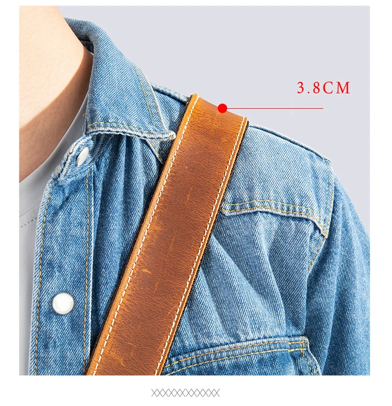 Vintage Leather Strap For Shoulder Bag Adjustable Long Strap For Messenger Bags Men's Bag Strap