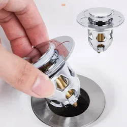 Universal Stainless Steel Basin Pop-Up Bounce Core Basin Drain Filter Hair Catcher Sink Strainer Bathtub Stopper Bathroom Tool