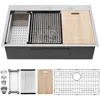 28 Kitchen Sink Drop In - 28x22 Inch Drop Sink Workstation Stainless Steel Single Bowl Topmount Overmount Kitchen Sink Handmade 1