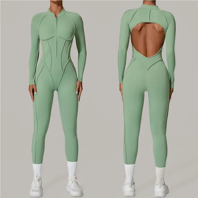 Yoga Suit Gym Set Women Training Sportswear Fitness Long Sleeved Sports Jumpsuit Women Push Up Female Workout Clothes Bodysuits 1