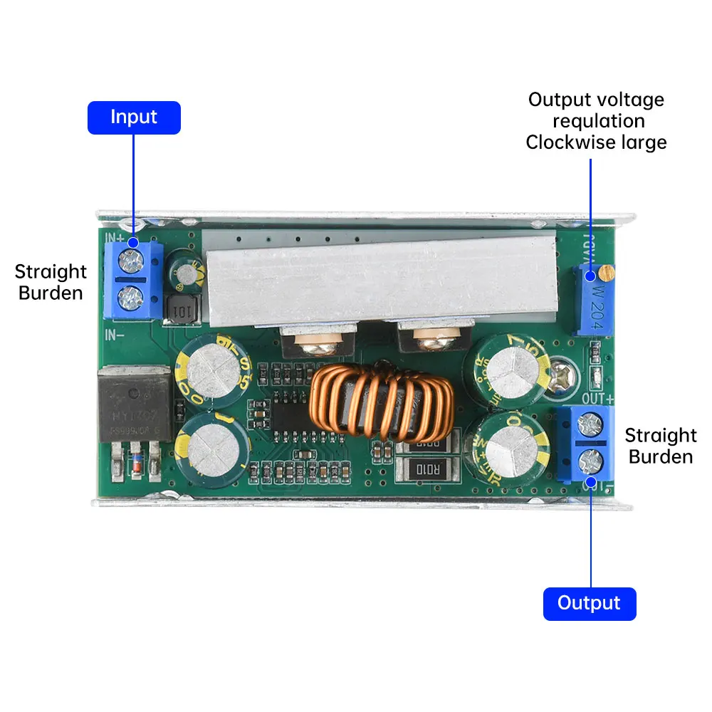 High-Power Adjustable DC-DC Buck Converter Module, 200W 15A Step-Down Power Supply