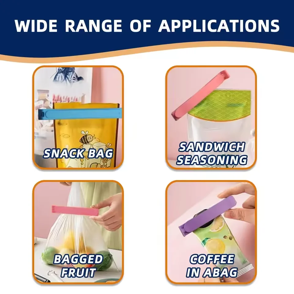 12/16PCS Food Snack Package Bag Sealing Plastic Clips For Packages Kitchen Storage And Organization Items Accessories Tools 6