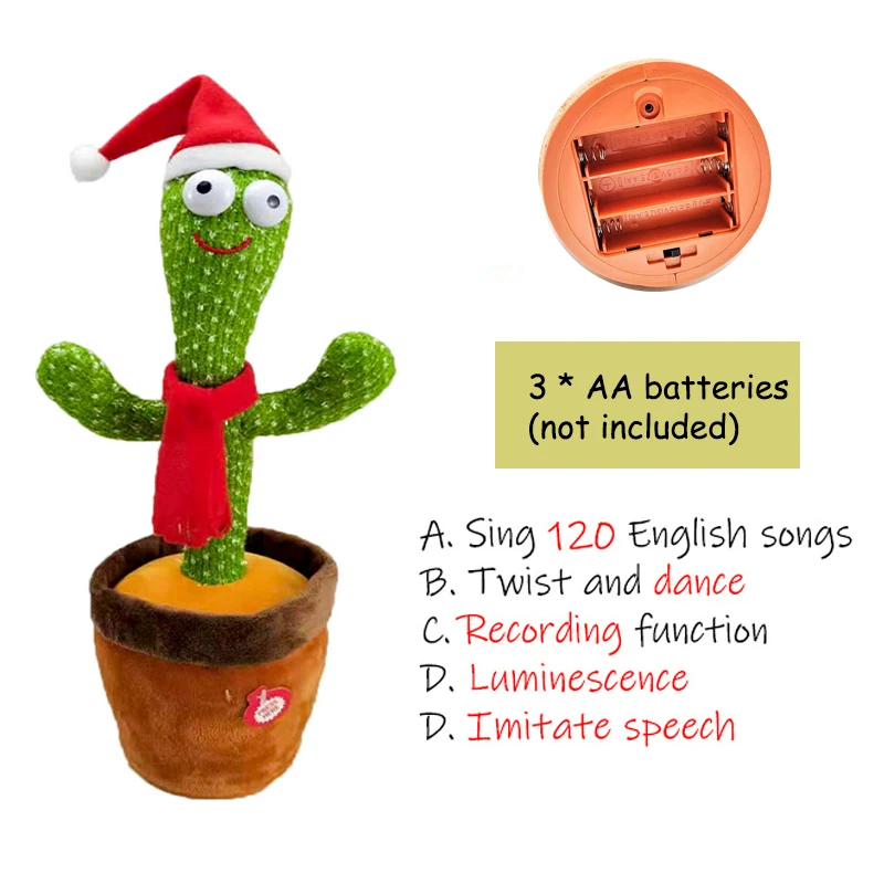 2022 Dancing Cactus Speak Electronic Plush Toys Twisting Singing Dancer Talking Novelty Funny Music Christmas Gifts Bluetooth 